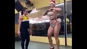 Fitness Babe Mommy Teaching Naked In Gym