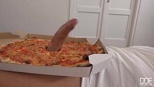 Mouth-watering Pizza Topping - Delivery Doll Wants Jizz in Jaws